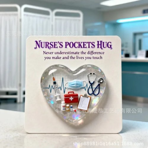 Ornamento de coração Pocket Hug para enfermeira – Pequeno presente para enfermeiros