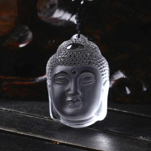Kalung Liontin Buddha Kristal, Amulet Alami, Jimat Ukir, Perhiasan Fashion, Hadiah Liburan Terlaris