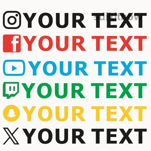 Vinilo de texto personalizado para boda y bar, pegatina de redes sociales Facebook Instagram Twitter YouTube Snapchat, nombre y logo para coche y moto