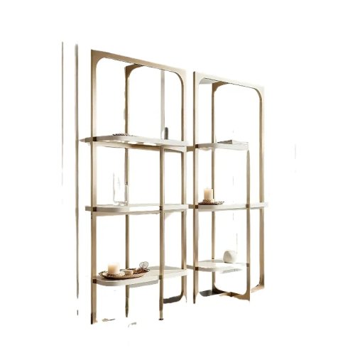 Stainless Steel Floor Bookshelf – Large-Capacity Multi-Layer Living Room Storage Rack