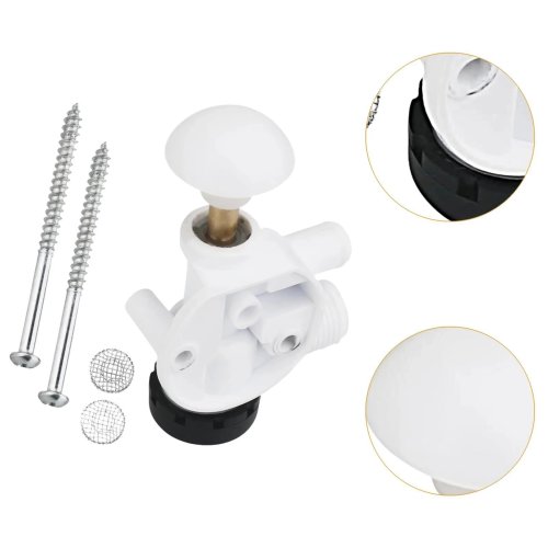 Perakitan Katup Air Toilet RV Camper Trailer, Kit Perbaikan - Pengganti Berkualitas untuk Sebagian Besar Toilet Pedal Flush RV