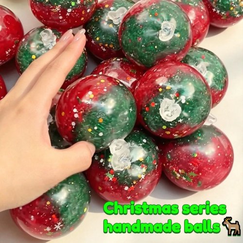 Christmas Handmade Squishy Stress Ball - Crunchy Wax Shatter ASMR Fidget Toy