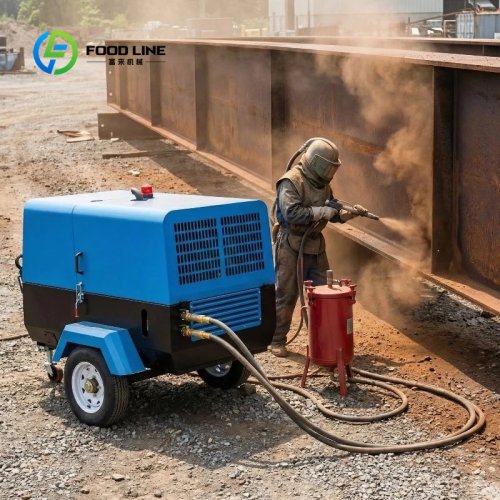 Compresor de aire diésel portátil personalizable – Alta eficiencia para sandblast, construcción y tratamiento de superficies industriales
