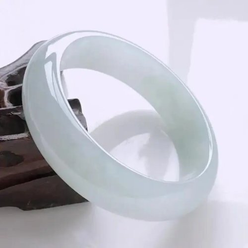 Vòng tay ngọc bích Myanmar màu xanh lá nhạt họa tiết hoa, phong cách tiên – Quà tặng Giáng sinh và Năm mới
