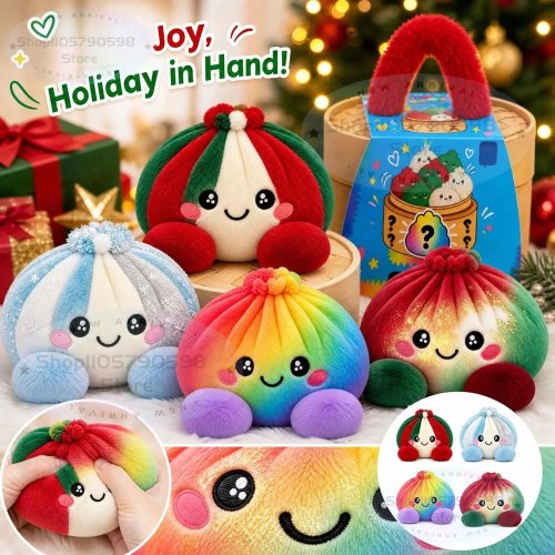 Kerst Mystery Dumpling Knuffel, Schattige Squishy Gestoomde Broodje Stressbal