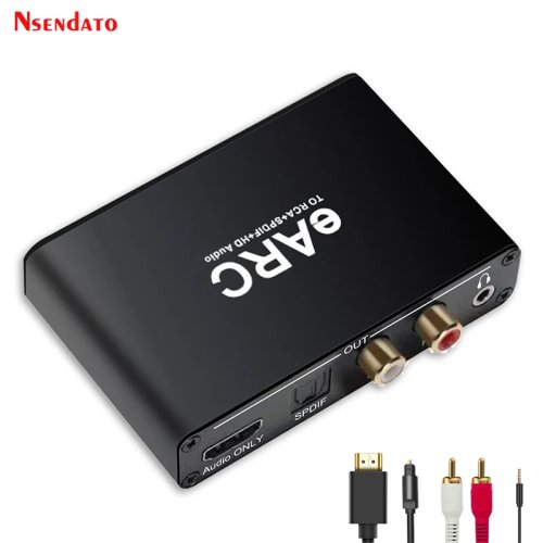 Аудиоэкстрактор HDMI EARC/ARC на RCA 192 кГц, конвертер HDMI Audio Splitter для Dolby DTS AC3 LPCM, ТВ адаптер оптический коаксиальный