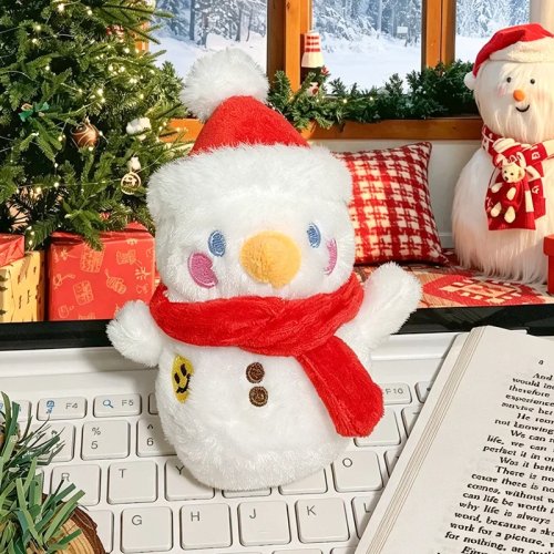 Schneemann-Plüschpuppe & Weihnachtsbaum-Schlüsselanhänger, limitierte Auflage, Taschenanhänger, Neujahrsgeschenk für Freunde