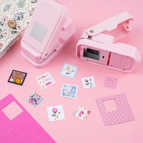 Perforatrices à papier carrées à bords dentelés pour journaling et scrapbooking – perforatrices timbres-poste imbriquées, alignement précis