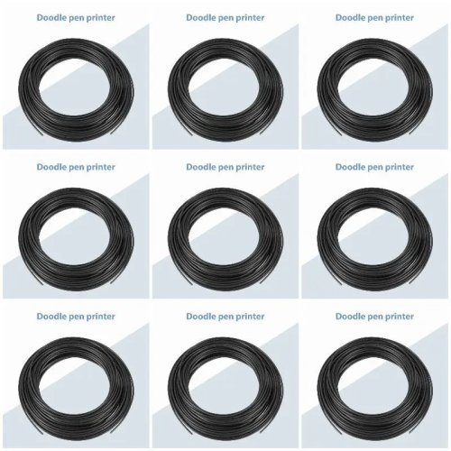 9-pack 10m ABS 3D Filament 1,75mm voor 3D-pennen - Zwart
