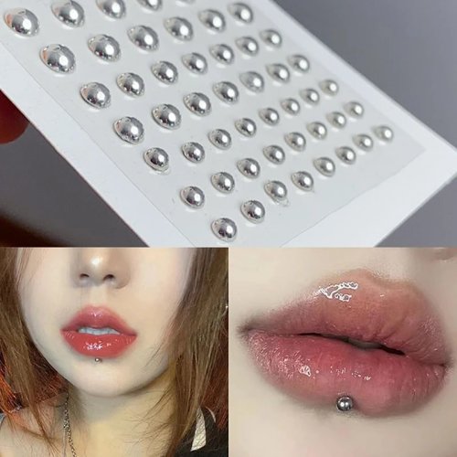 Rhinestone Fake Nose Stud Stickers – Self-Adhesive Crystal Body Jewels for Face, Ear & Eye, Non-Piercing
