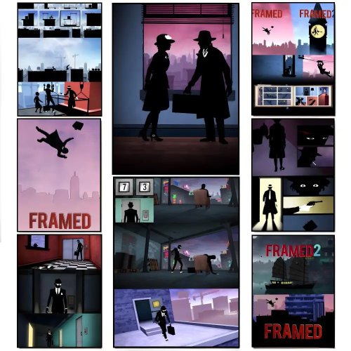 Tranh poster Puzzle Action Game có khung – Trang trí tường HD chống nước cho phòng khách, quán bar, quà tặng
