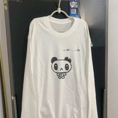 Kimutomo Women's Cartoon Print Long Sleeve T-Shirt - Loose Y2K Harajuku Style Autumn Winter Top