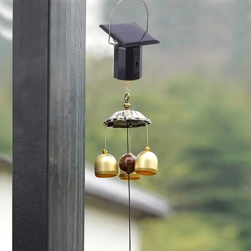 Solar Wind Spinner Motor with Hook, Solar Powered Rotating Wind Chime Ornament, Outdoor Decor