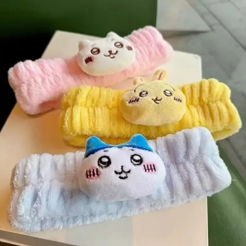 ちいかわ ぬいぐるみ 洗顔ヘアバンド ハチワレ うさぎ かわいい レディース