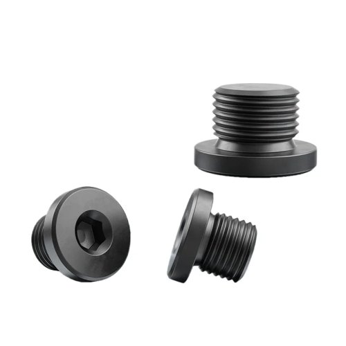 Tampão de flange sextavado macho BSPP M8–M60 métrico em aço carbono preto 1/8–3" para vedação hidráulica e pneumática