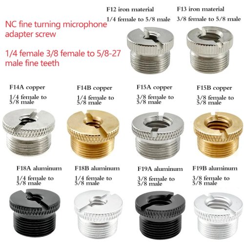 1/4 3/8 to 5/8 Inch Microphone Stand Thread Adapter Screw for Tripod Mic Mount