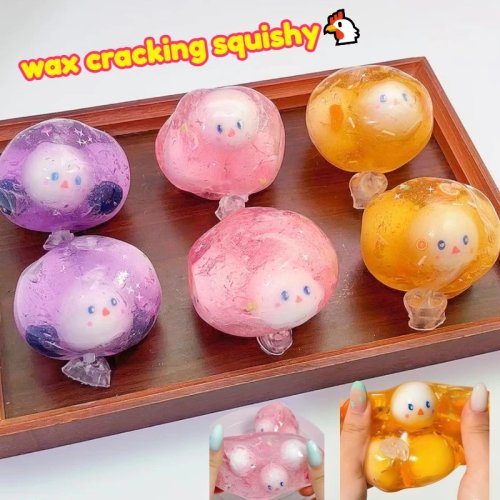 Wax-Cracking Squishy Stressball – knisternder Schneeball-Tier-Fidget mit knackiger Gel-Textur für Erwachsene
