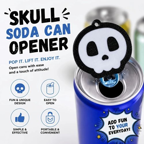 Destapador de latas de cerveza con calavera – Gadget gótico original, regalo para Halloween y Navidad