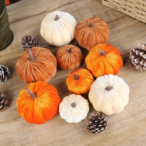 Dekorasi Labu Panen dari Poliester untuk Thanksgiving, Halloween & Natal, Hiasan Rumah