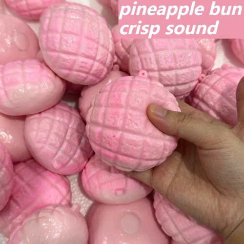 Palla antistress squishy panino all'ananas e toast - Giocattolo squeeze modellabile, rimbalzo lento, ASMR sensoriale antistress fidget