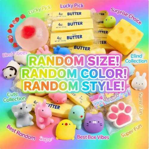 Đồ chơi Squishy Blind Box bất ngờ – Mô hình mềm slow rising giảm stress, 1 món ngẫu nhiên