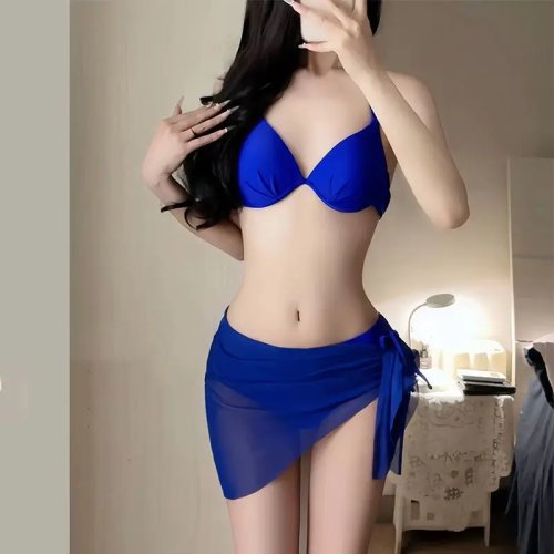 Baju Renang Wanita Dua Potong Bikini High Waist Sexy Stylis Korea Terbaru Beachwear Musim Panas
