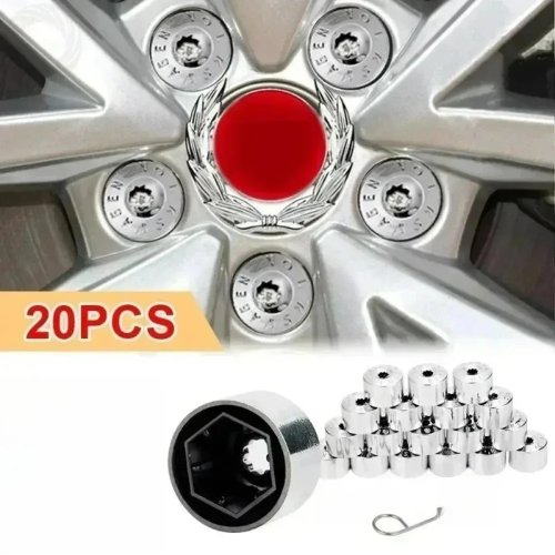 20 хромованих ковпачків на гайки коліс, захисні кришки від іржі для VW Golf Passat Polo Touareg