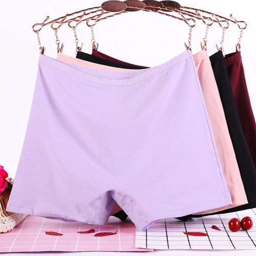 Đồ lót nữ cạp cao size lớn màu trơn quần lót boxer thoáng khí mềm mại thoải mái mặc hàng ngày