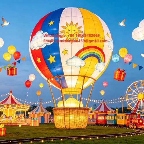 Lampion Sutra Balon Udara 3D Raksasa Kustom – Dekorasi Karnaval & Festival Outdoor Warna-warni