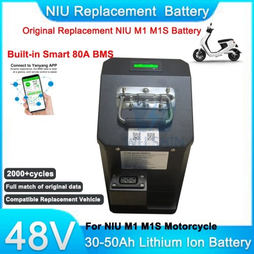 48V 30Ah 35Ah 40Ah 45Ah 50Ah 리튬 배터리 NIU 정품 교체 배터리 NIU M1 M1S 오토바이 스쿠터 충전기 포함
