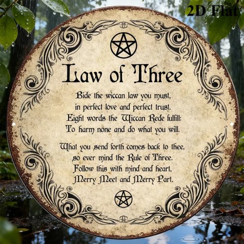 Art mural en aluminium Wicca Triple Déesse vintage – Plaque en métal imperméable et durable pour la déco maison