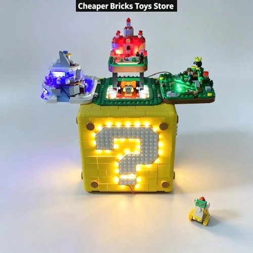 Bộ Đèn LED cho 71395 Super Mario Khối Dấu Hỏi, Đèn Trang Trí với Điều Khiển Từ Xa (Chỉ Có Đèn, Không Bao Gồm Mô Hình)