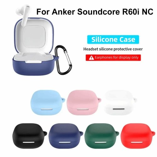 Силіконовий чохол для навушників Anker Soundcore R60i NC, пилонепроникний чохол Bluetooth з карабіном, різнокольоровий, ударостійкий