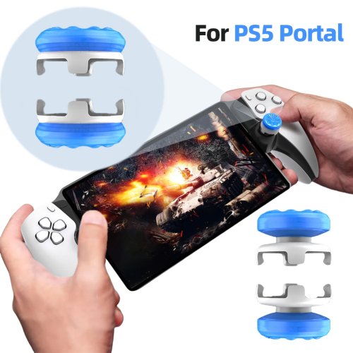 Capas de aderência para polegares para PS5 PlayStation Portal Remote Player, kit de extensores de joystick melhorados
