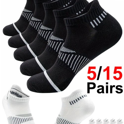 Classic Crew White Men's Socks – Unisex Anti-Slip Breathable Sports Socks for Running Basketball Outdoor, 6/12 Pairs