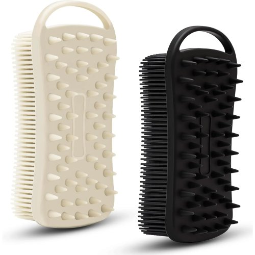 Dual-Use Silicone Shower Scrubber & Scalp Massager – Gentle Exfoliator for Sensitive Skin, Easy to Clean