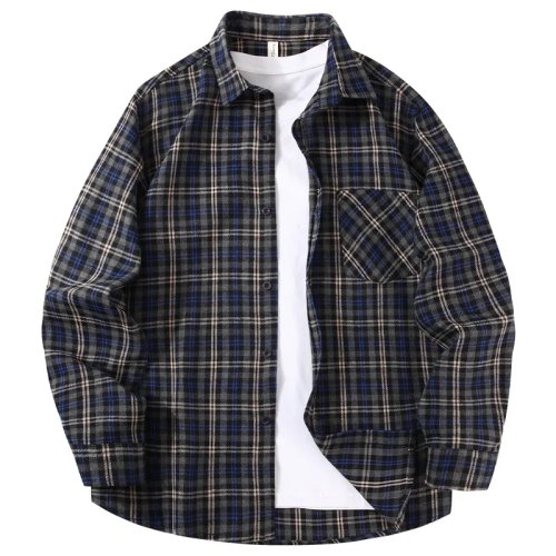 Camisa chaqueta de cuadros vintage 2026 primavera otoño, estilo coreano, ajustada y favorecedora para mujer
