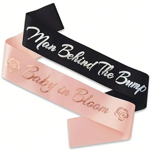 1/2 pezzi Fascia Rosa Oro e Nera, Accessorio per Gender Reveal Party per Neomamma, Decorazione per Festa in Ogni Stagione
