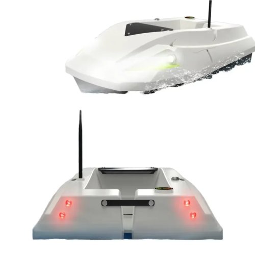 Barco cebador para pesca con GPS y control remoto, 600 m, lanzamiento automático, capacidad 2 kg, negro