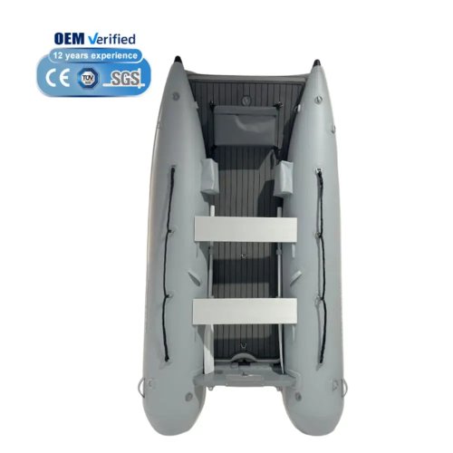 REACHSEA Catamaran Opblaasboot - 3m tot 4m (9ft-13ft), Mehler PVC/EVA Air Mat vloer, 3-6 personen, grijs