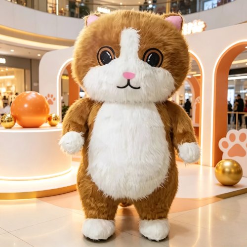 大人用 プラッシュ インフレータブル 猫マスコット コスチューム ファーリー 衣装 カーニバル コスプレ パーティー