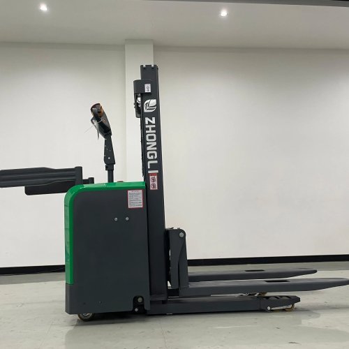Apilador eléctrico 1,5–2 toneladas, montacargas manual autónomo, patín hidráulico automático