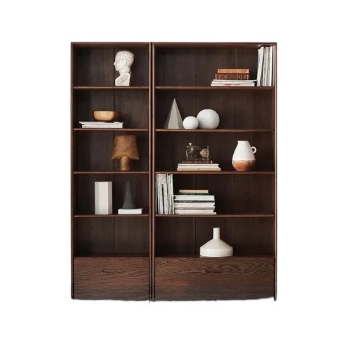 Bücherregal aus Massivholz Eiche & Schwarznuss fürs Arbeitszimmer