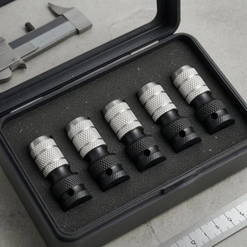 5-Piece Telescopic Spring Sleeve Adapter Set, Knurled Impact Wrench Socket Converter, Metal