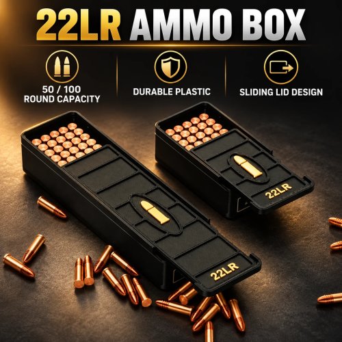 .22LR Munitionsbox, 50/100 Schuss, 3D-gedruckt aus Kunststoff