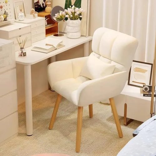 Silla de computadora ergonómica: silla de escritorio cómoda para casa, silla de estudio y banco de maquillaje para recámara