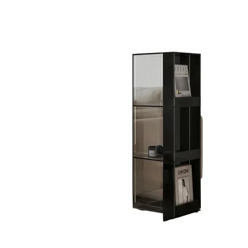 360° Rotating Bookshelf, Mobile Bookcase, Light Luxury Floor Storage Shelf