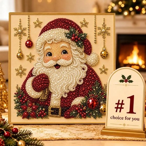 Kit de Peinture Diamant 5D DIY Père Noël Full Drill Strass Broderie Mosaïque Point de Croix Déco Maison Cadeau