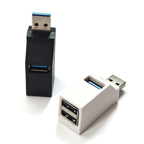 USB Hub 3.0/2.0 Verteiler mit mehreren USB-Anschlüssen für Laptop, 1 auf 3 USB Dockingstation, Schwarz/Weiß