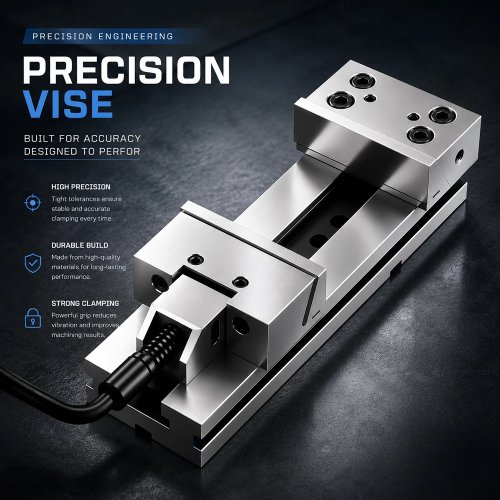 GT 정밀 콤비네이션 바이스 4/5인치 – 0.005mm 정밀도 합금강 CNC 밀링 머신용, EU 창고 발송